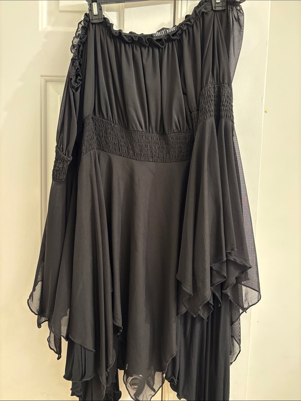 Dolls Kill Current Mood Black Off-Shoulder Flowy Dress Stevie Nicks Inspired
